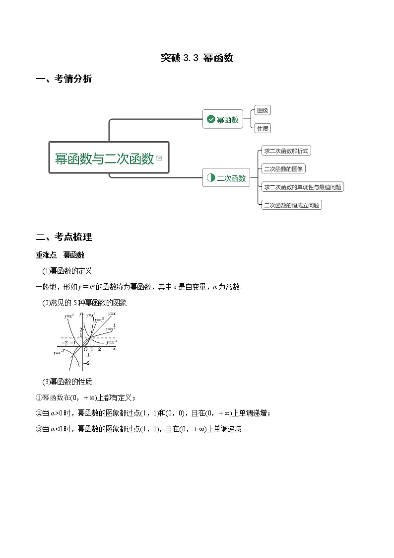 突破3.3 幂函数（重难点突破）-【新教材精选】2022-2023学年高一数学重难点课时训 （人教A版2019必修第一册）01