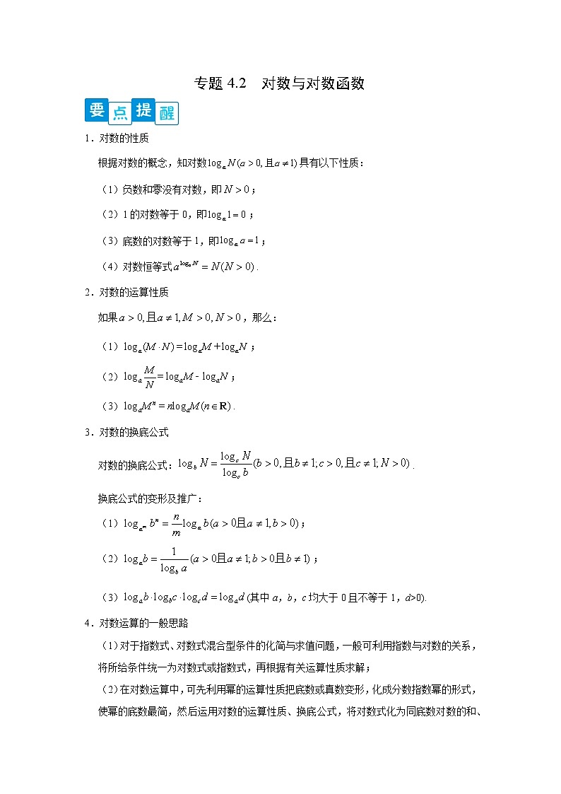 专题4.2 对数与对数函数（解析版）第1页