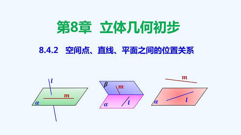 高中数学必修二  8.4.2 空间点、直线、平面之间的位置关系-同步教学课件01