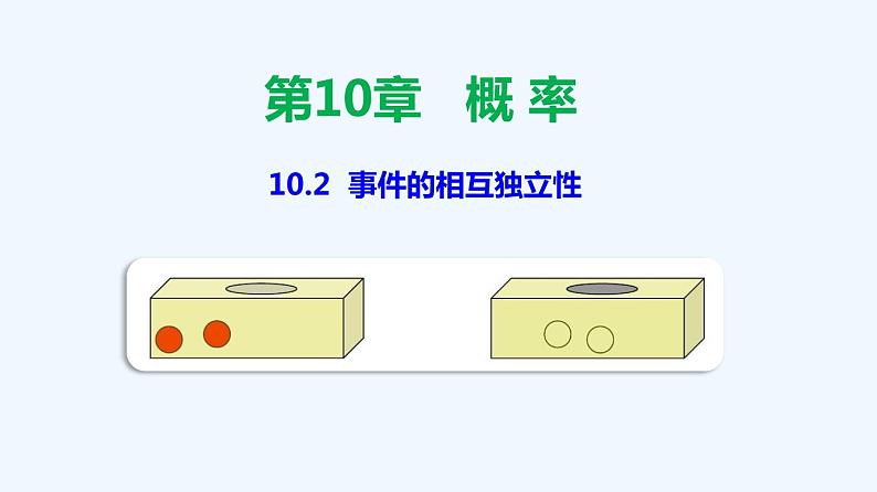高中数学必修二  10.2 事件的相互独立性-同步教学课件01