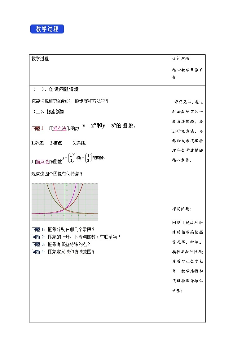 高中数学必修一 4.2.2 指数函数的图像和性质 教学设计02