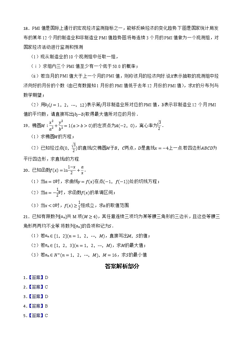 北京市海淀区2022届高三下学期数学二模试卷及答案第3页