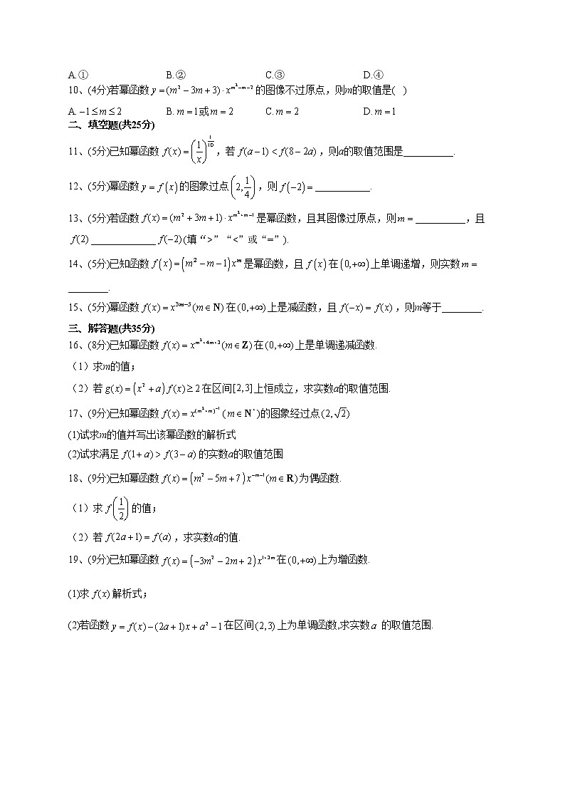 2022-2023学年人教A版2019 必修一 3.3幂函数(word版含答案)第2页