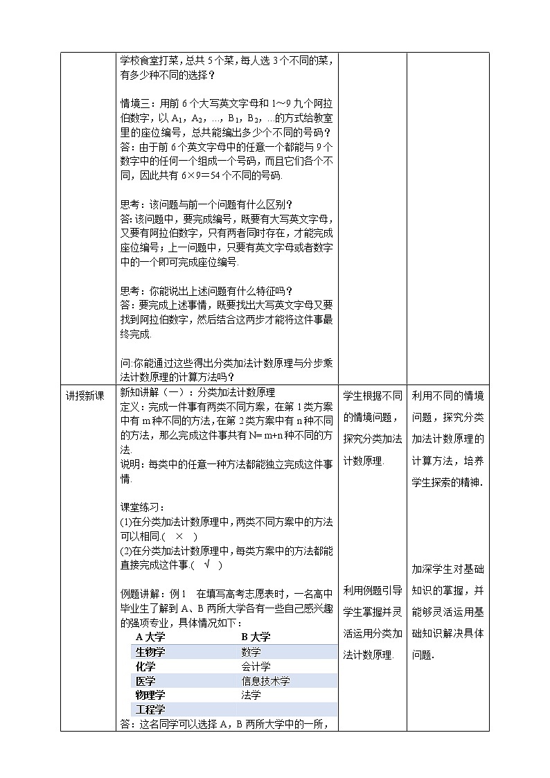 高中数学选择性必修三 6.1分类加法计数原理与分步乘法计数原理教案02