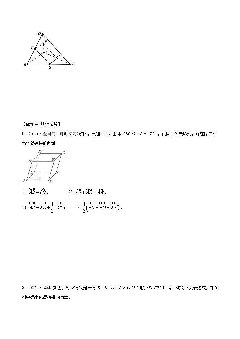 高中数学选择性必修一  1.1 空间向量及其运算（精练）(无答案)03