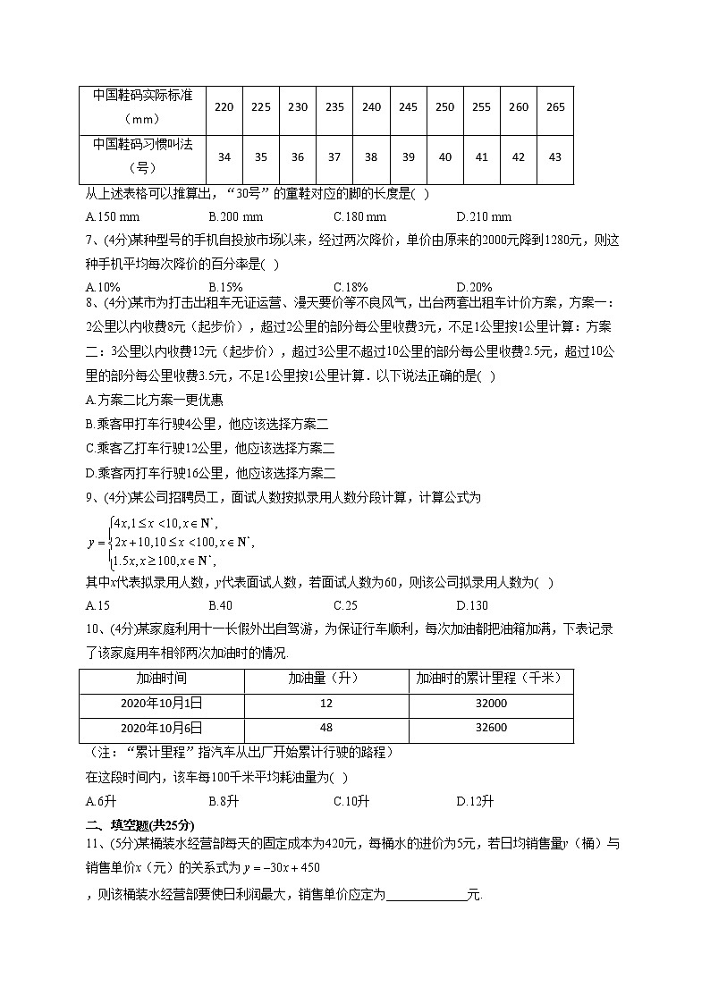 2022-2023学年人教B版2019  必修一3.3函数的应用  同步课时训练(word版含答案)02
