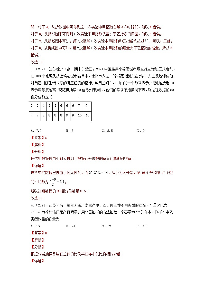 高一数学下学期期末考试分类汇编统计与概率苏教版第2页