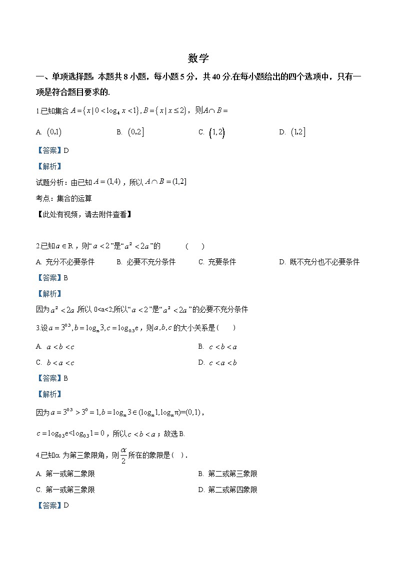 高中数学必修一 海南省临高县临高中学-2020学年高一上学期期末数学试题（含答案）第1页