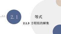 人教B版 (2019)必修 第一册2.1.3 方程组的解集优质课ppt课件