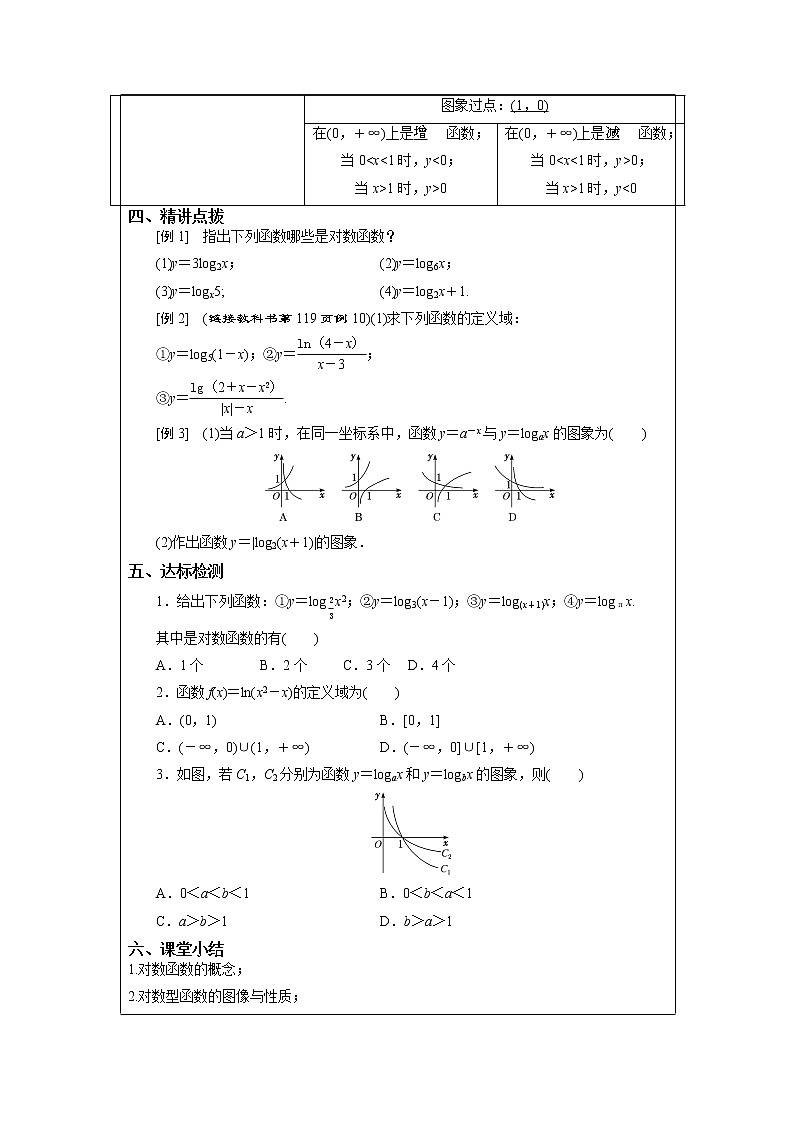 4.3.3 对数函数的图象与性质 教案 湘教版（2019）高中数学必修第一册02