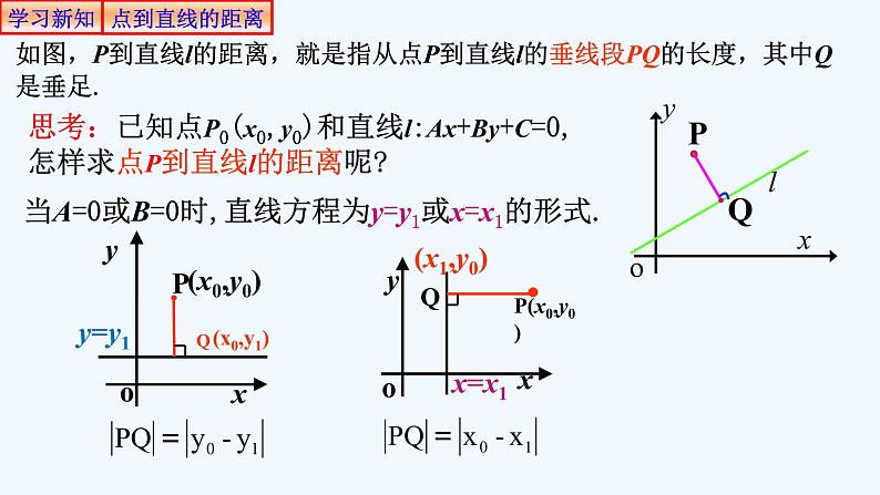 高中数学选择性必修一  2.3.3点到直线的距离公式 课件03