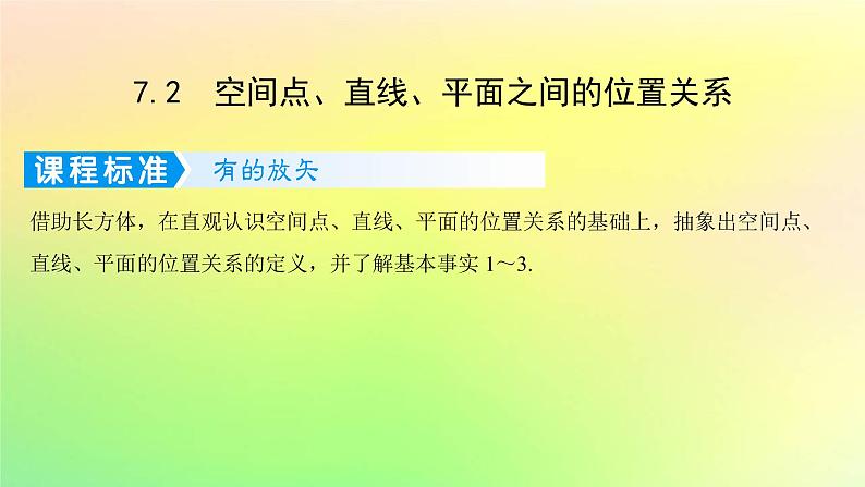 广东专用2023版高考数学一轮总复习第七章立体几何7.2空间点直线平面之间的位置关系课件01