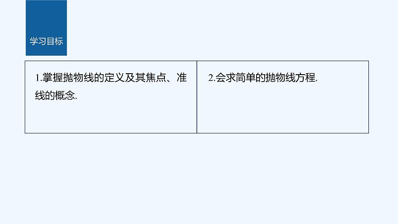 新教材北师大版步步高选择性必修一【学案+同步课件】第二章 3.1 抛物线及其标准方程02