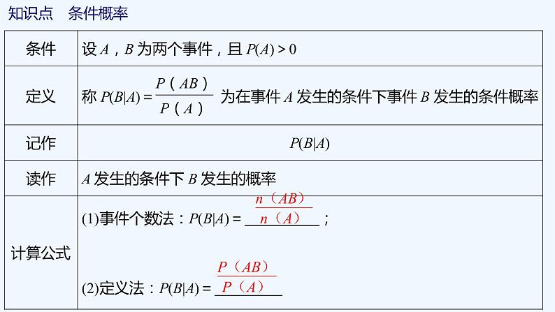 【最新版】新教材北师大版【同步课件】课件1：1.1　条件概率的概念05