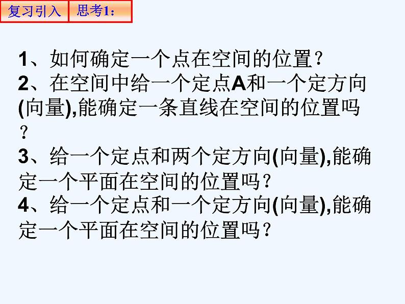 高中数学选择性必修一  1.4.1用空间向量研究直线、平面的位置关系1 课件第2页