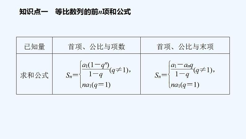 高中数学选择性必修二 第4章第1课时等比数列前n项和公式教学课件第5页