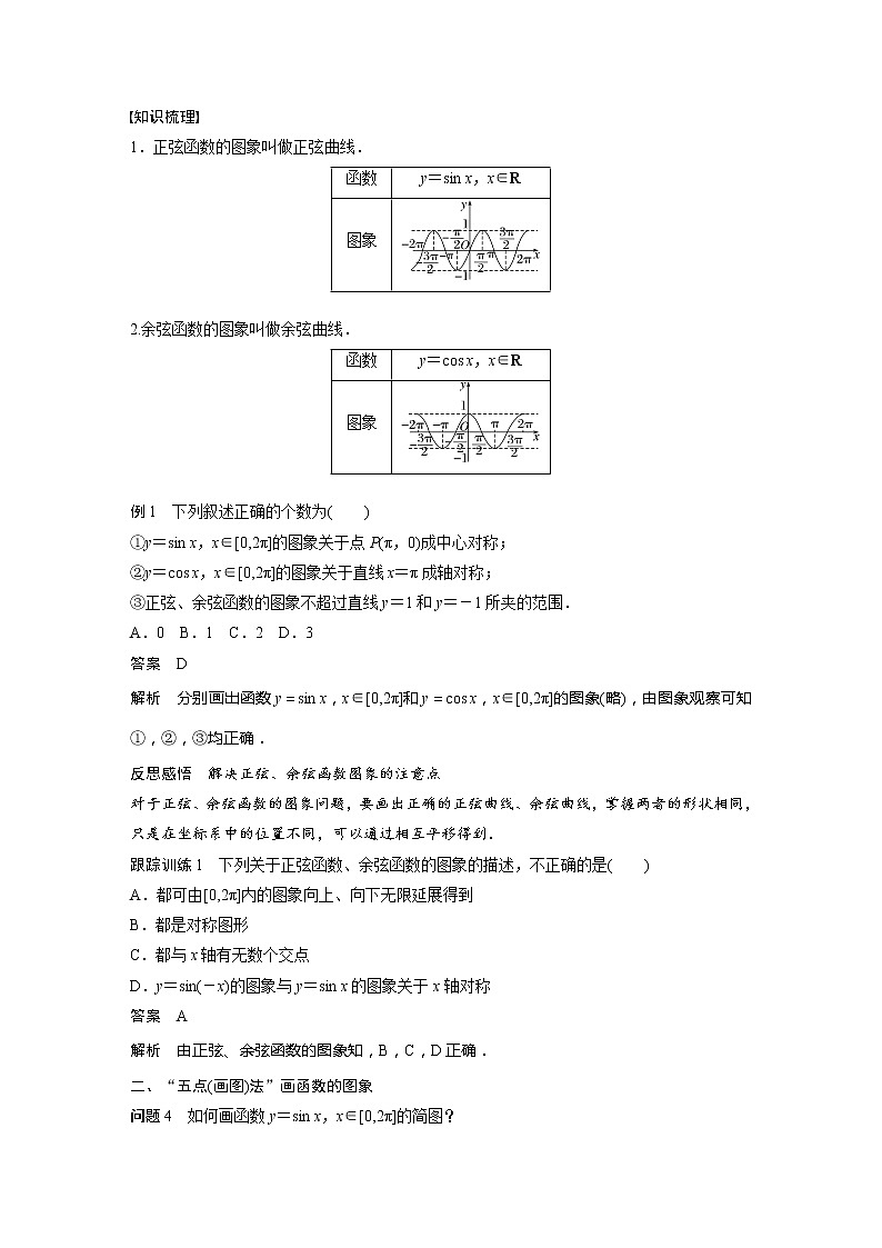 新教材人教A版步步高学习笔记【学案+同步课件】5.4.1 正弦函数、余弦函数的图象02