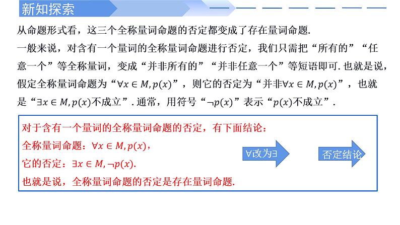 1.5.2 全称量词命题与存在量词命题的否定-2021-2022学年高一数学上学期同步精讲课件(人教A版2019必修第一册)第4页