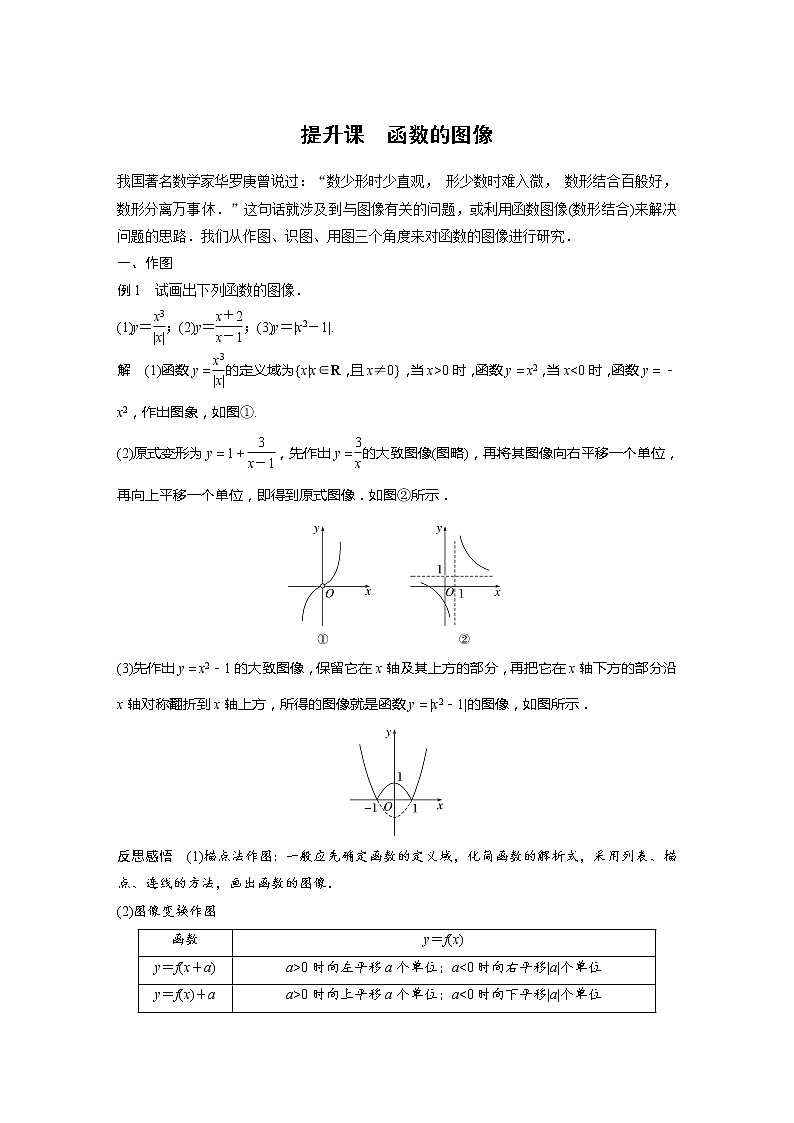 新教材人教B版步步高学习笔记【同步学案】第三章 3.1.1 提升课　函数的图像01