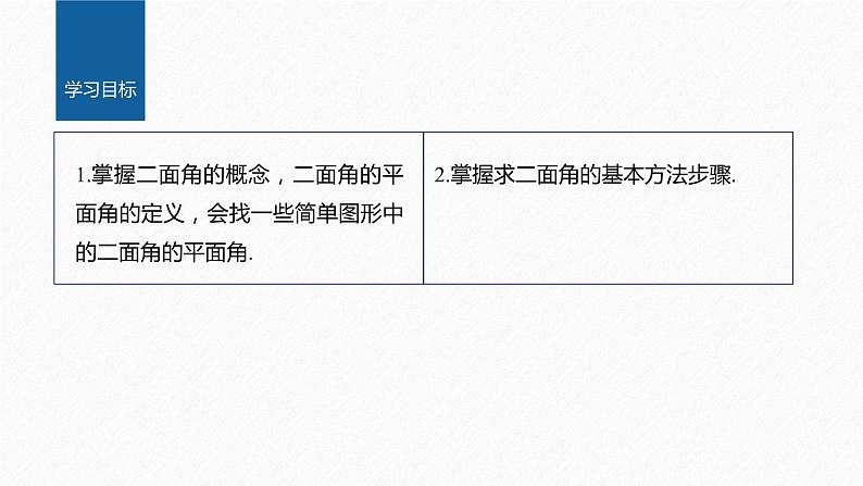 新教材人教B版步步高学习笔记【同步课件】第一章 1.2.4 第1课时　二面角及其度量第2页