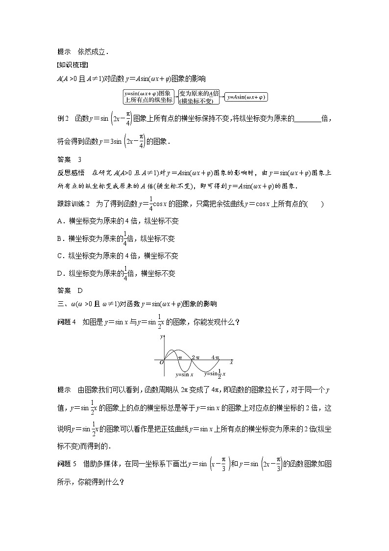 新教材苏教版步步高学习笔记【同步学案】第7章 7.3.3 第1课时　函数y＝Asin(ωx＋φ)的图象与性质(一)第3页