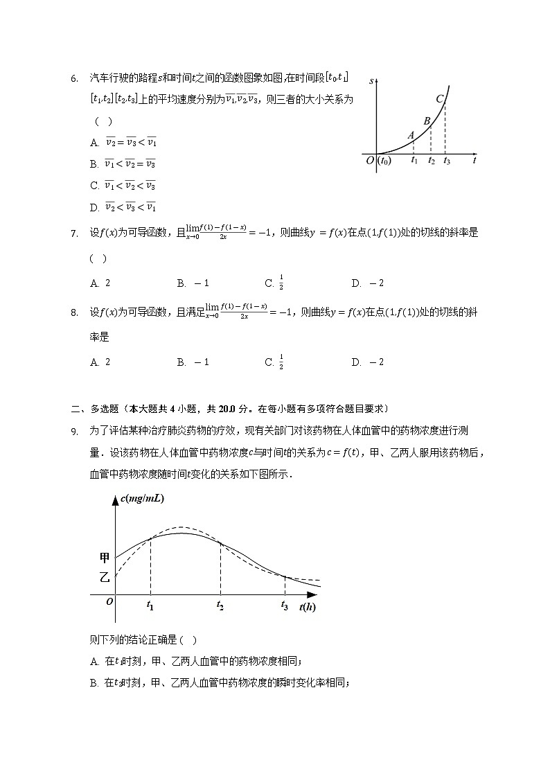 5.1导数的概念   苏教版（2019）高中数学选择性必修第一册（含答案解析)第2页