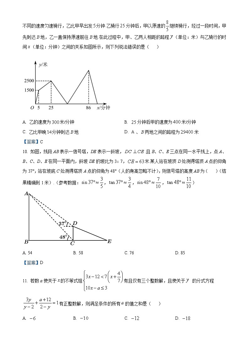 重庆市育才中学校2020-2021学年高一上学期入学考试数学试题（原卷无解析）第3页