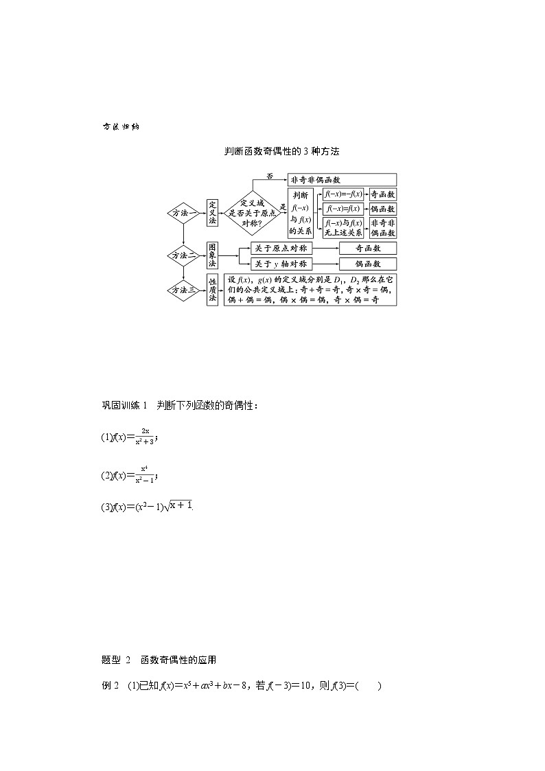 人教A版(2019)高中数学必修第一册3.2.2奇偶性导学案03