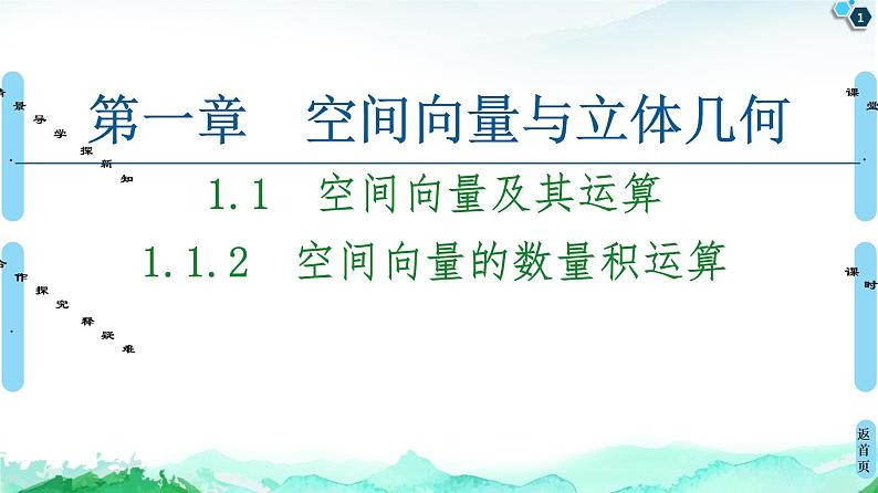 第1章 1.1　1.1.2　空间向量的数量积运算-【新教材】人教A版（2019）高中数学选择性必修第一册课件(共71张PPT)01