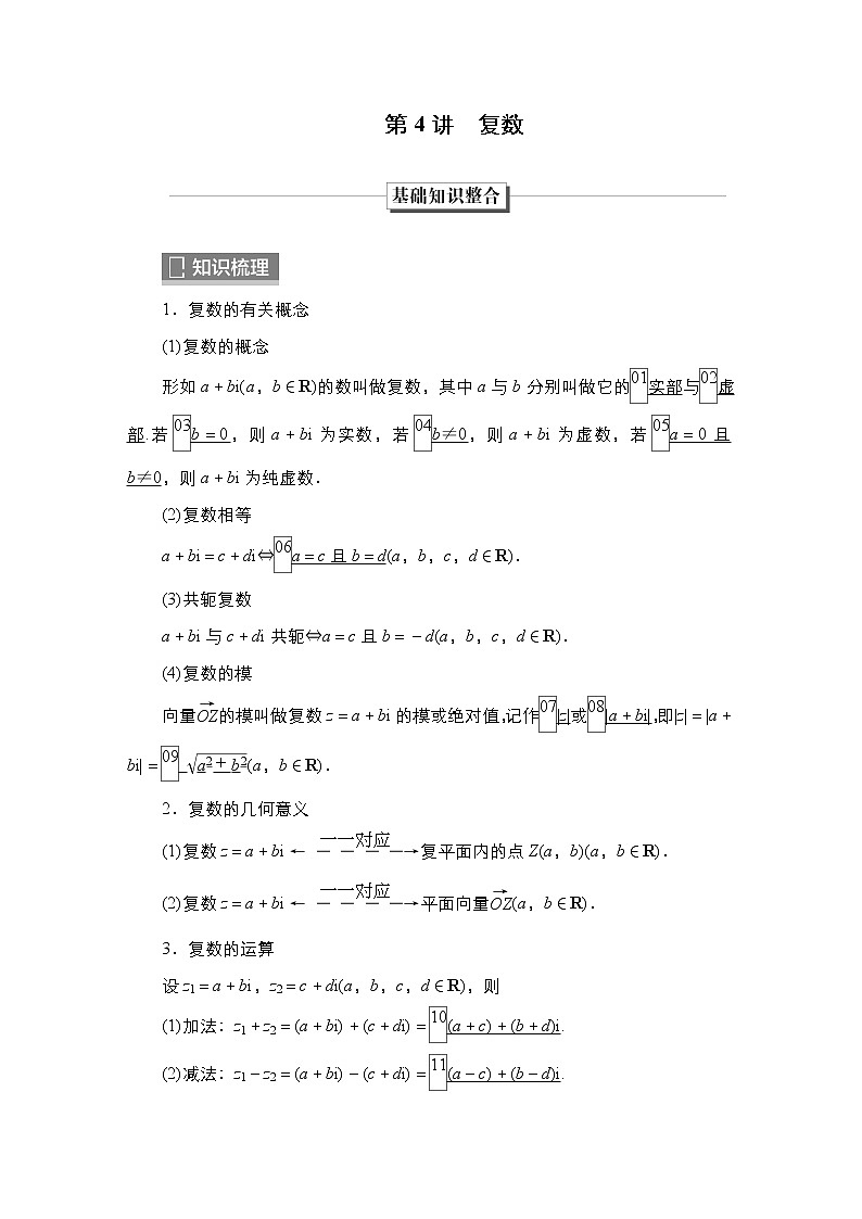 2023高考数学科学复习创新方案（新高考题型版）第6章第4讲　复数Word版含解析第1页