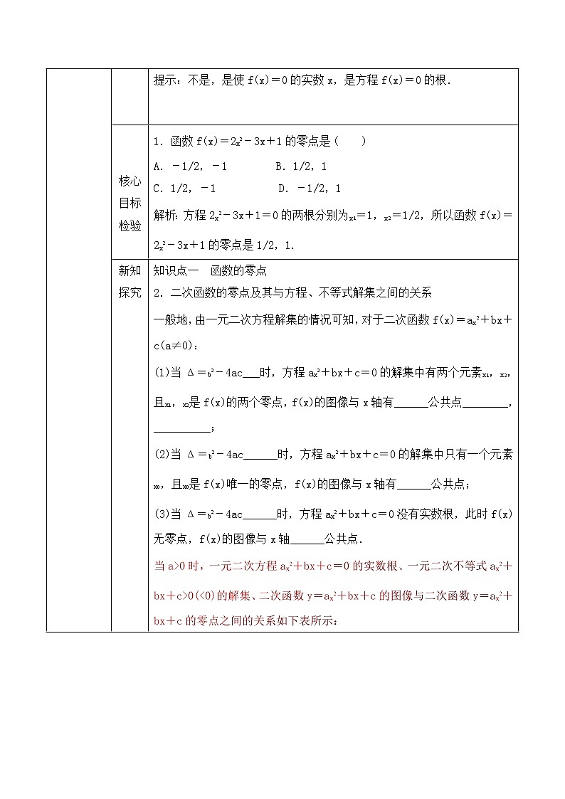3.2《函数与方程、不等式之间的关系》课件PPT+教案02