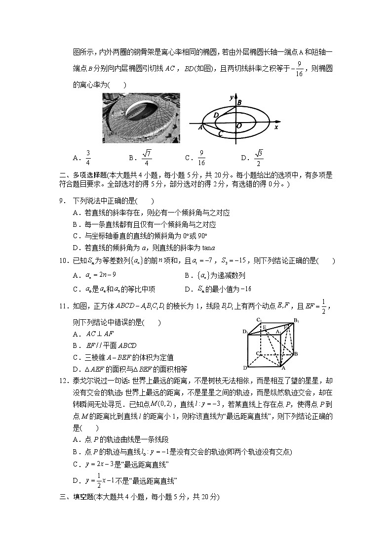 2021-2022学年湖南省岳阳市华容县高二上学期期末教学质量监测数学试题含答案第2页
