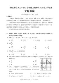 2022-2023学年四川省成都市蓉城名校高二上学期入学联考数学（文）试题（PDF版）