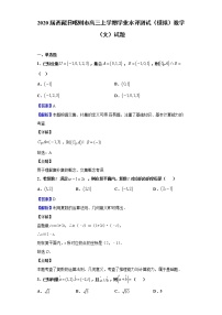 2020届西藏日喀则市高三上学期学业水评测试（模拟）数学（文）试题含解析