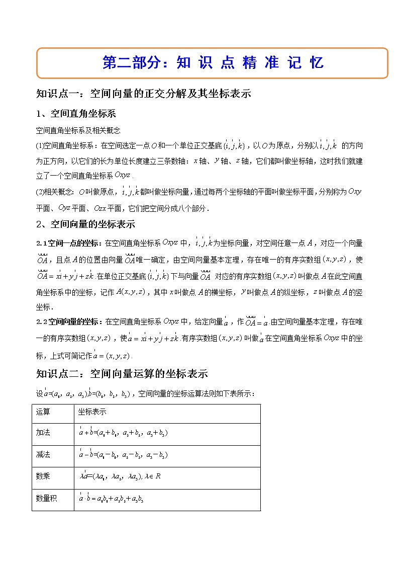 1.3 空间向量及其运算的坐标表示（精讲）-【精讲精练】2022-2023学年高二数学上学期同步精讲精练（人教A版2019选择性必修第一册）03