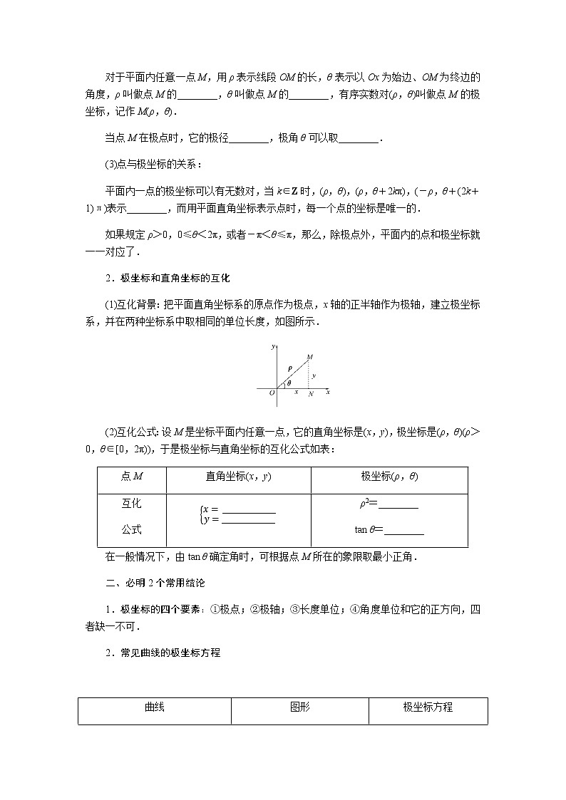 统考版高中数学（理）一轮复习选修4－4坐标系与参数方程导学案+PPT课件02