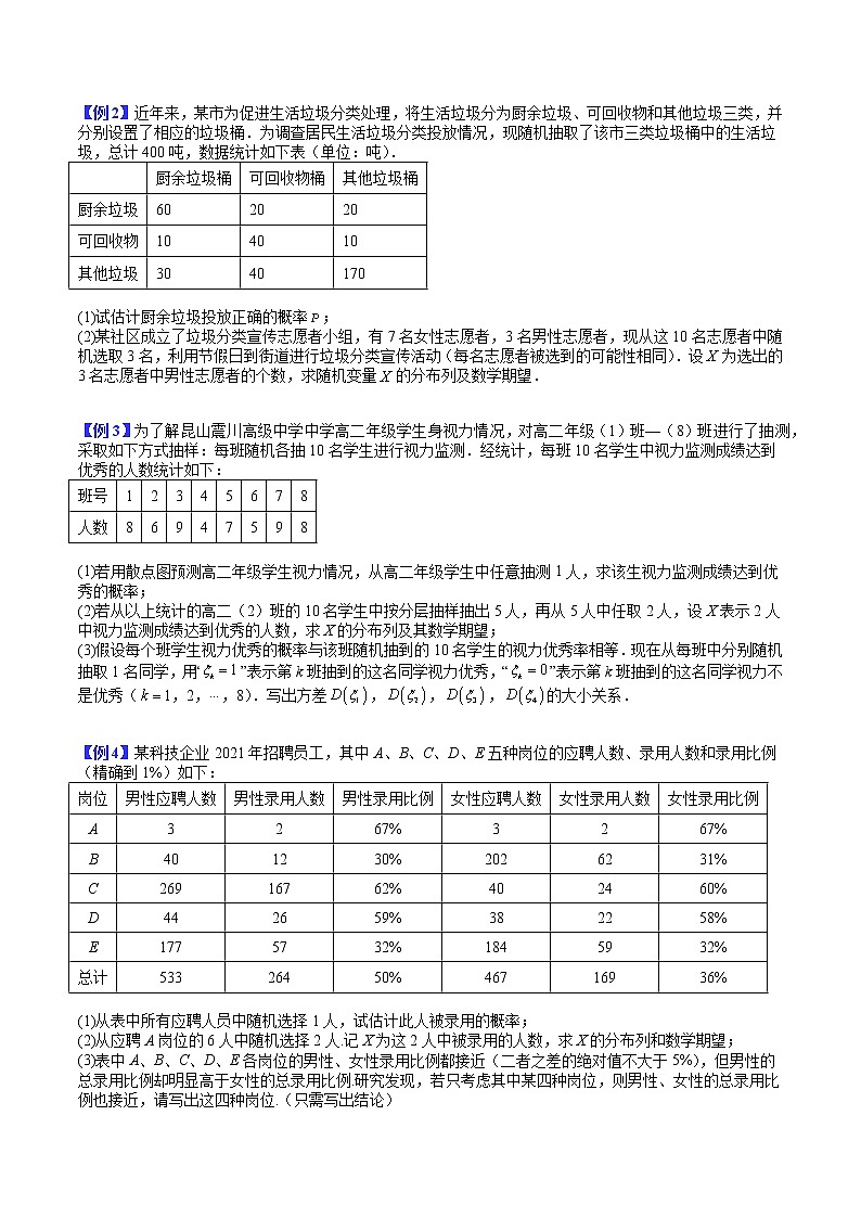 专题09 三大分布列归类与应用- 2022-2023学年高二数学下学期热点题型归纳与变式演练(人教A版2019选择性必修第三册)03
