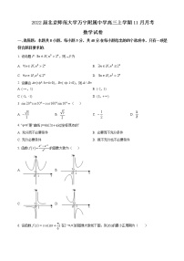 2022届北京师范大学万宁附属中学高三上学期11月月考数学试卷含答案