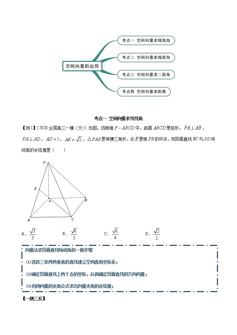 高中数学选择性必修一  1.4.2 空间向量的应用（二）（精讲）（无答案） 试卷02
