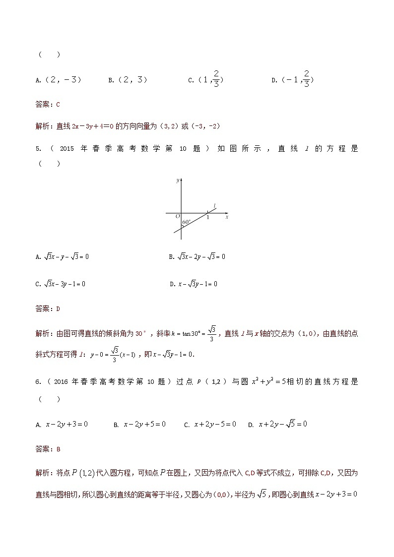 7-专题七 解析几何（1）（答案版）第2页