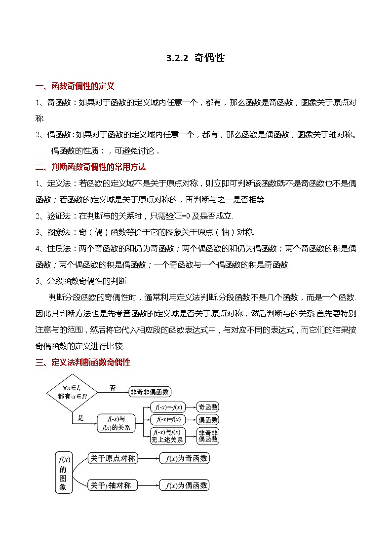 3.2.2 奇偶性-【题型分类归纳】2022-2023学年高一数学上学期同步讲与练(人教A版2019必修第一册)01