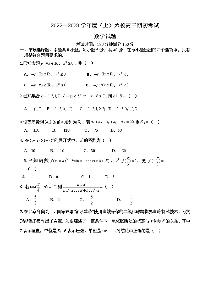 2023届辽宁省实验中学六校高三上学期期初考试数学含答案第1页