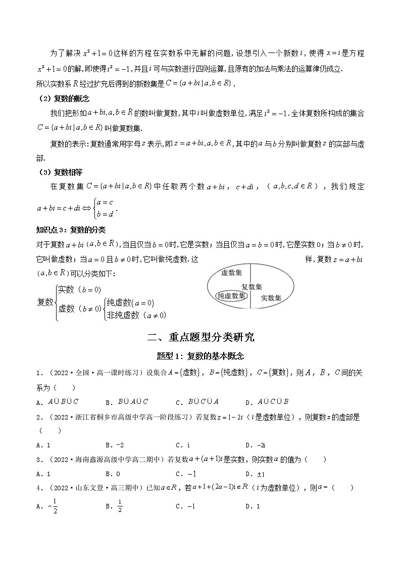 7.1.1 数系的扩充和复数的概念  (精讲）（原卷版）第2页