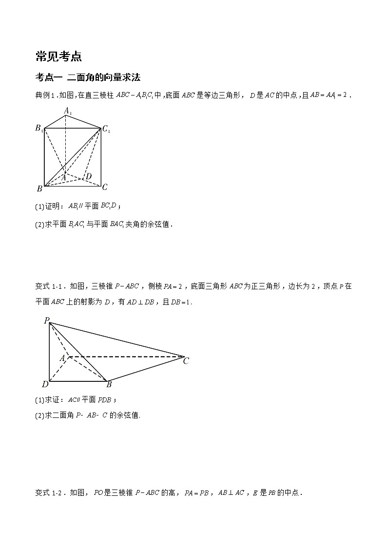 1.2.4 二面角-2022-2023学年高二数学上学期同步知识梳理+考点精讲精练(人教B版2019选择性必修第一册)02