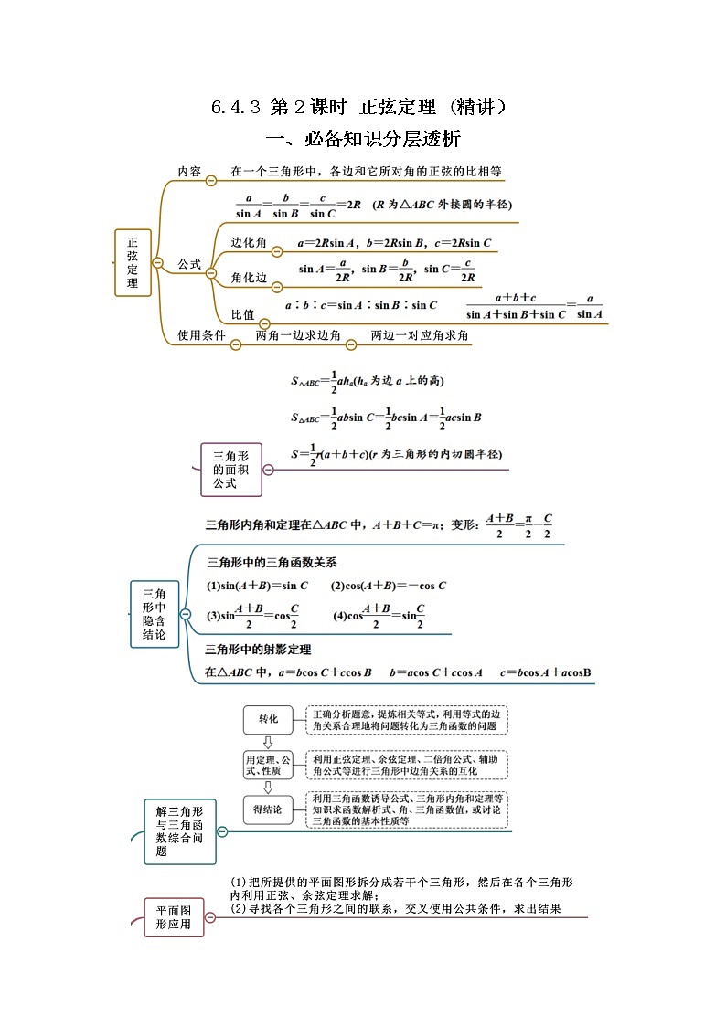 6.4.3 第2课时 正弦定理 (精讲）（解析版）第1页