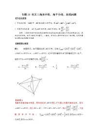 专题28 有关三角形中线、角平分线、高线问题-2023年高考数学优拔尖核心压轴题（选择、填空题）（新高考地区专用）