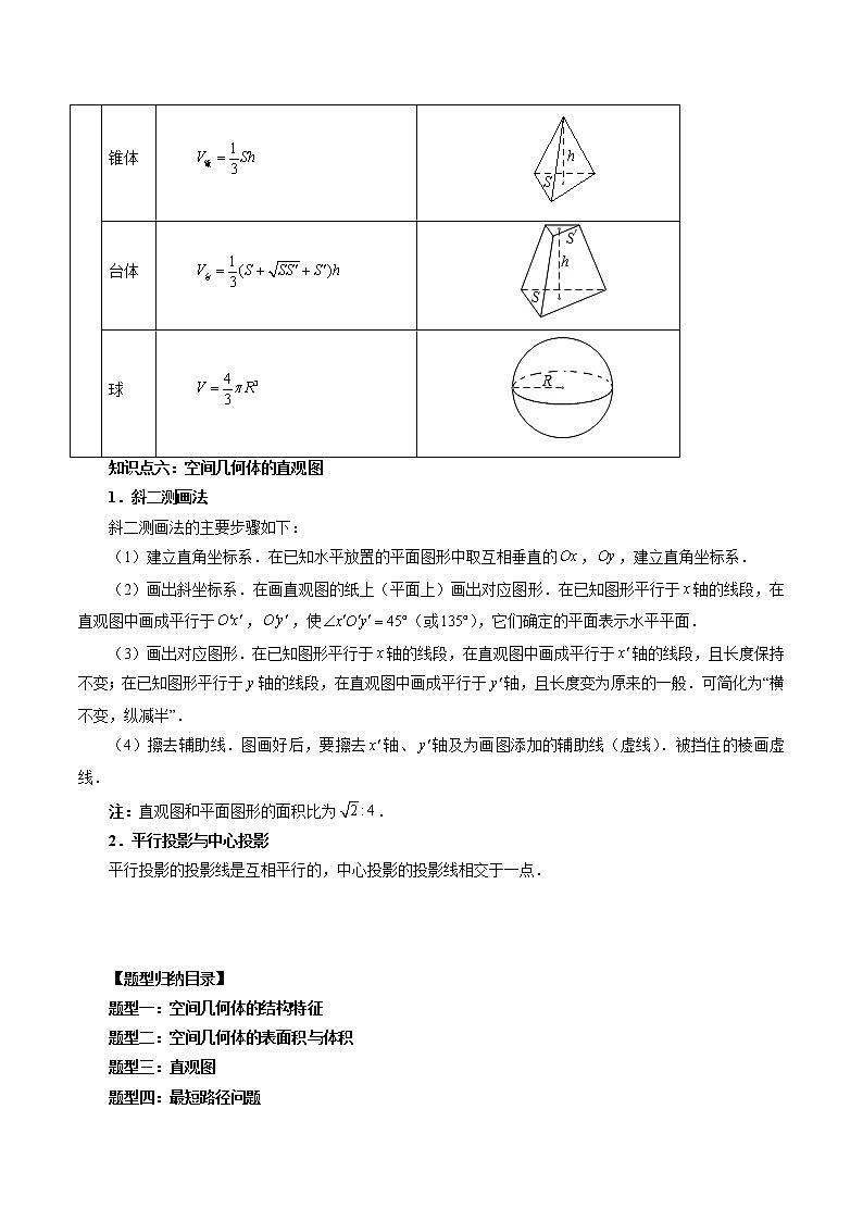 专题28 空间几何体的结构特征、表面积与体积（原卷版）第3页