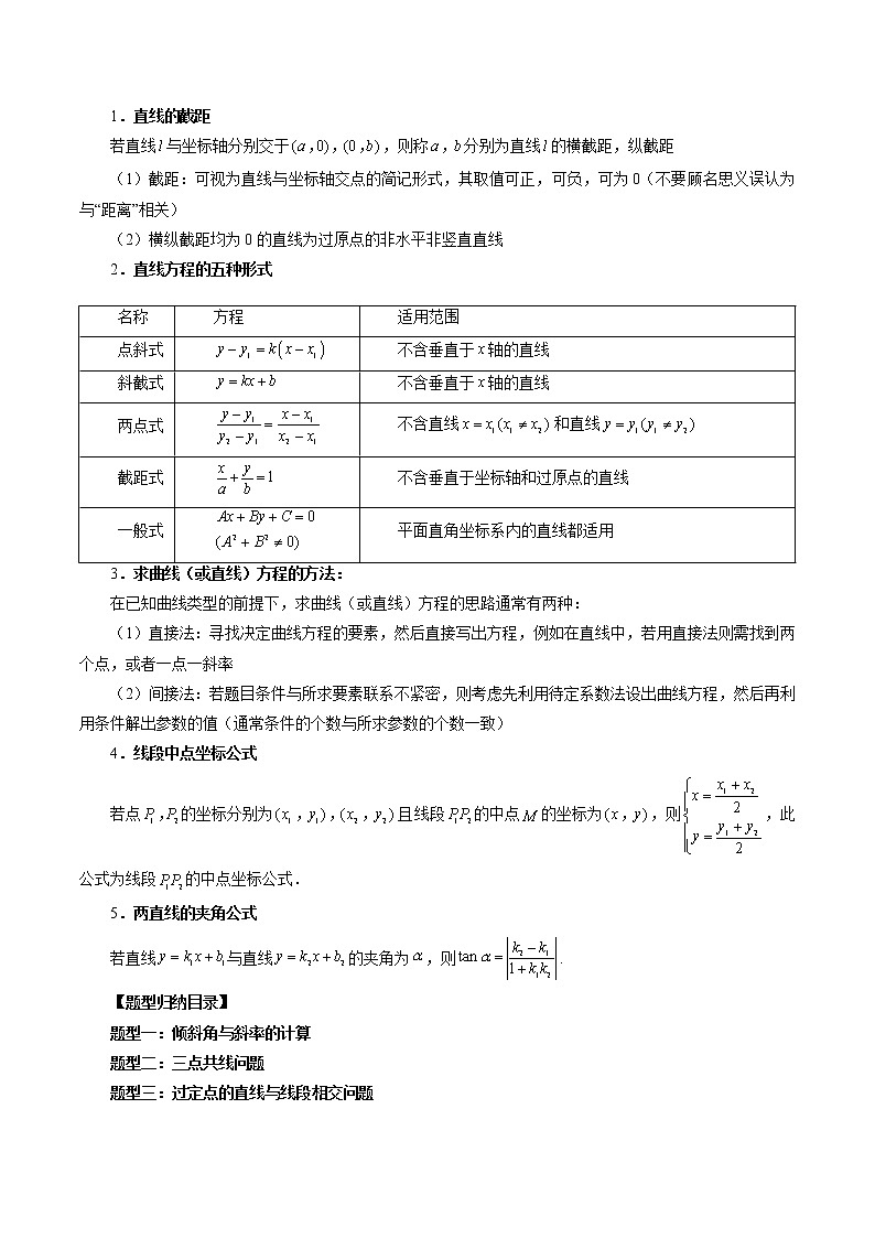 专题33 直线的方程-2023年新高考数学大 二轮复习讲义之方法技巧与题型全归纳（新高考专用）02