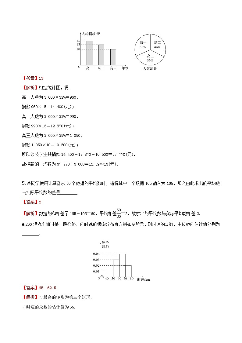 9.2.3总体集中趋势的估计（练案）解析版-2022-2023学年高一数学同步备课 (人教A版2019 必修第二册)第3页