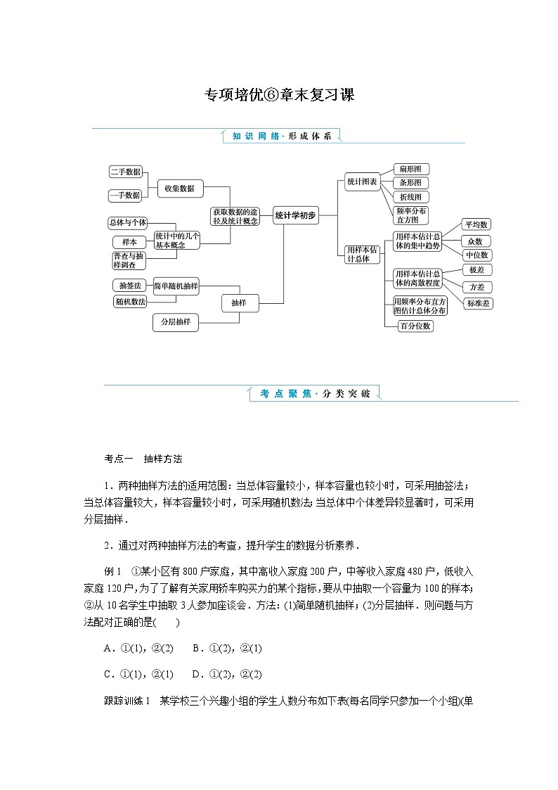 湘教版高中数学必修第一册专项培优第六章统计学初步章末复习课导学案第1页